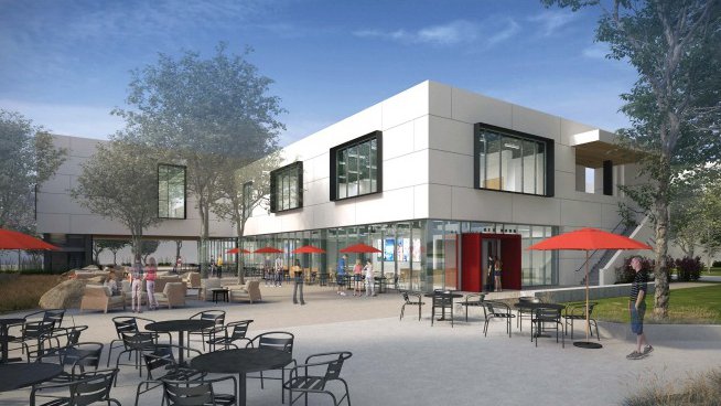 When completed, the Hameetman Center will be a 24,000-square-foot, two-story campus hub.