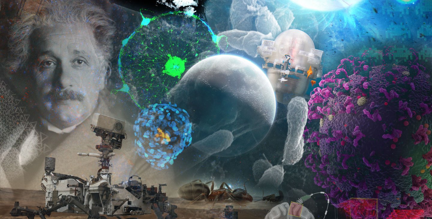 A collage of science images