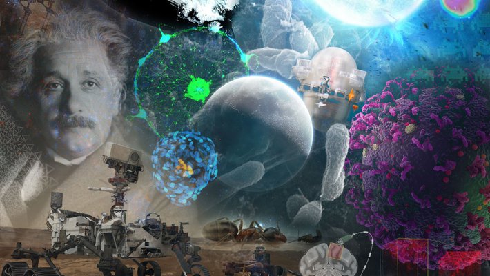 A collage of science images