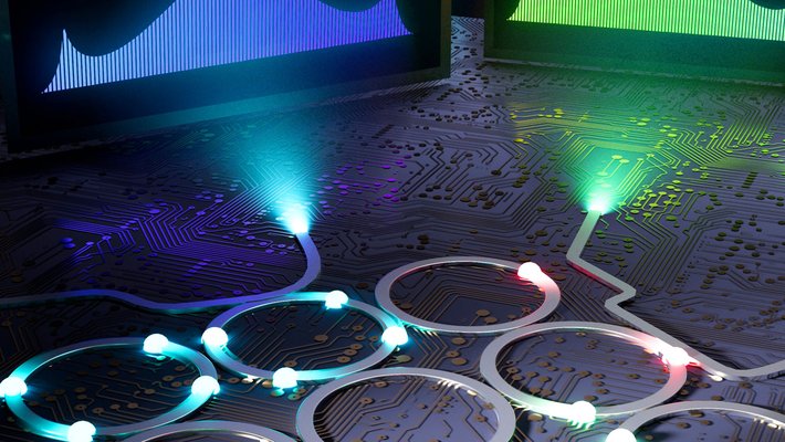 A photo of cars trying to merge in traffic.