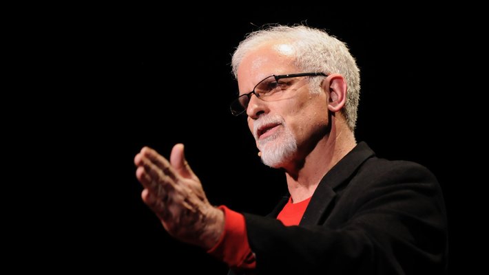 Michael Roukes giving TED talk