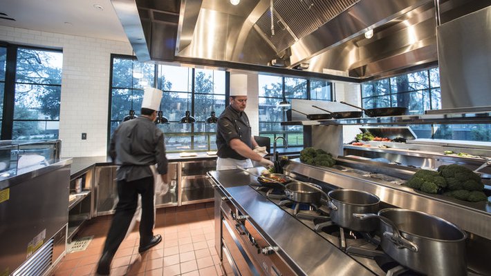 The new space, attached to the Athenaeum’s existing kitchen, doubles the club’s food-prepping square footage.