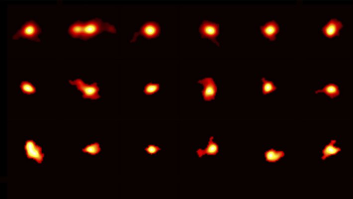 Rotating galaxies imaged by ALMA.