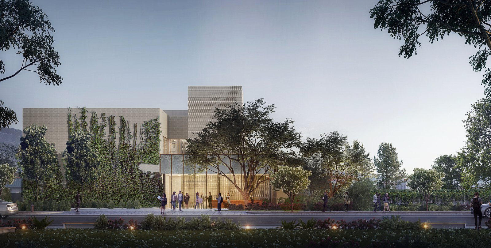 A rendering of the AWS Center for Quantum Computing, which is expected to open on Holliston Avenue in spring 2021.