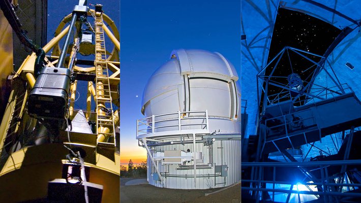 The three telescopes used in the California Legacy Survey are the Shane telescope, and the Automated Planet Finder, both at Lick Observatory, and the W.M. Keck Observatory.