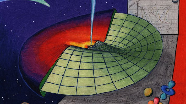 illustration of a warped disk in space