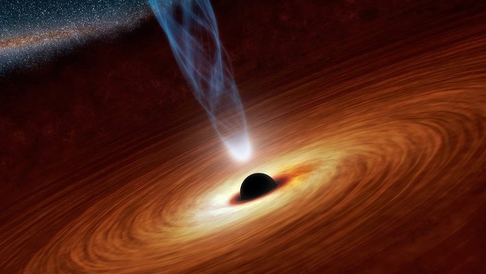 Artist's concept of a black hole surrounding by an accretion disk.