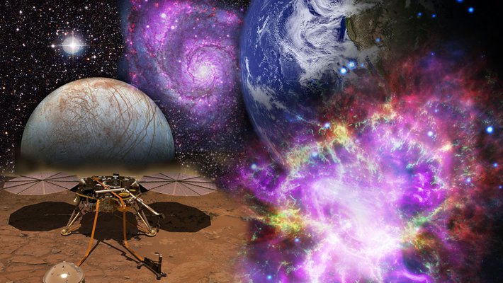 Collage of space images