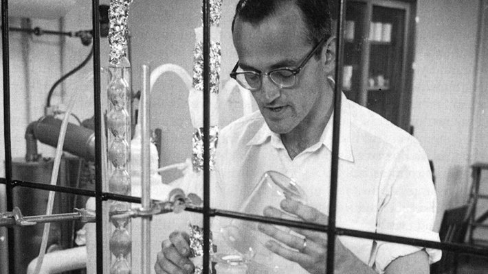 Clair Patterson and distillation apparatus.