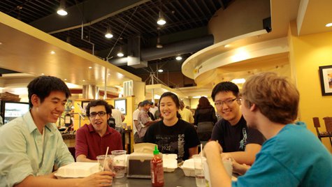 photo of student eating at Chandler Dining Hall
