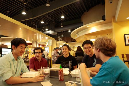 photo of student eating at Chandler Dining Hall