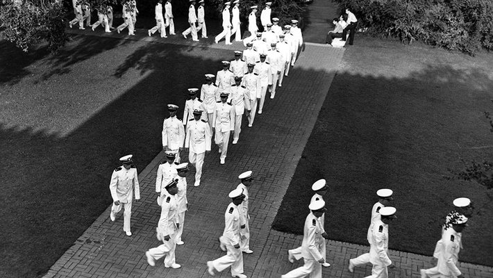 Members of the V-12 navy unit at Caltech in 1941