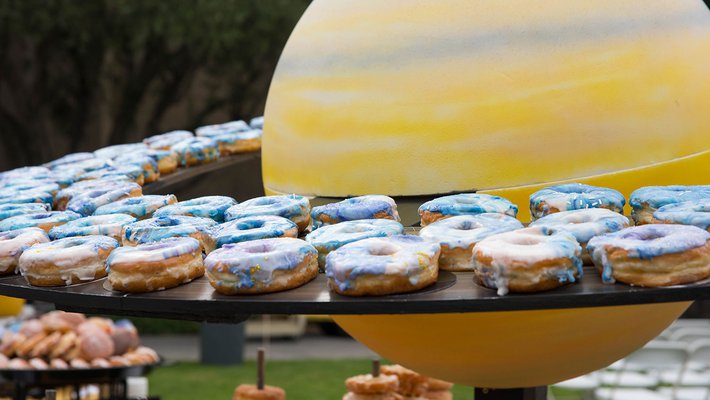 photo of donut display at Cassini Finale event