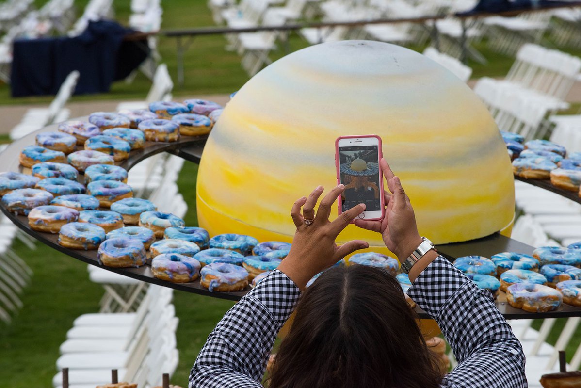 photo of donut display at Cassini Finale event