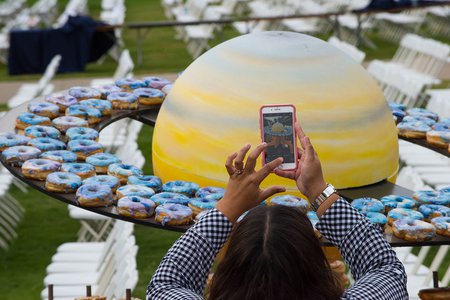 photo of donut display at Cassini Finale event