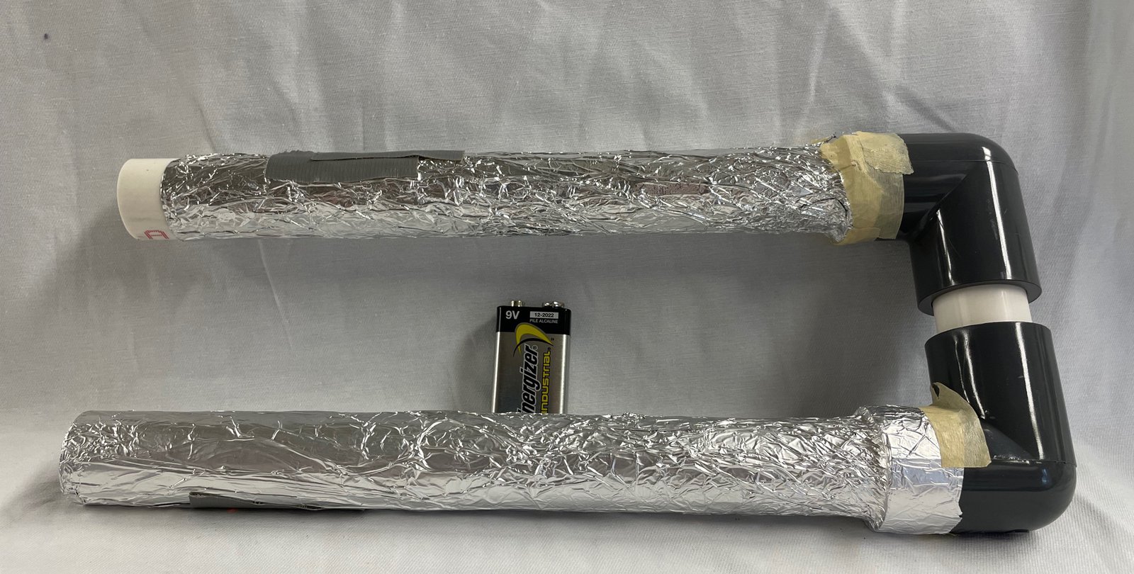 U-shaped instrument wrapped in foil