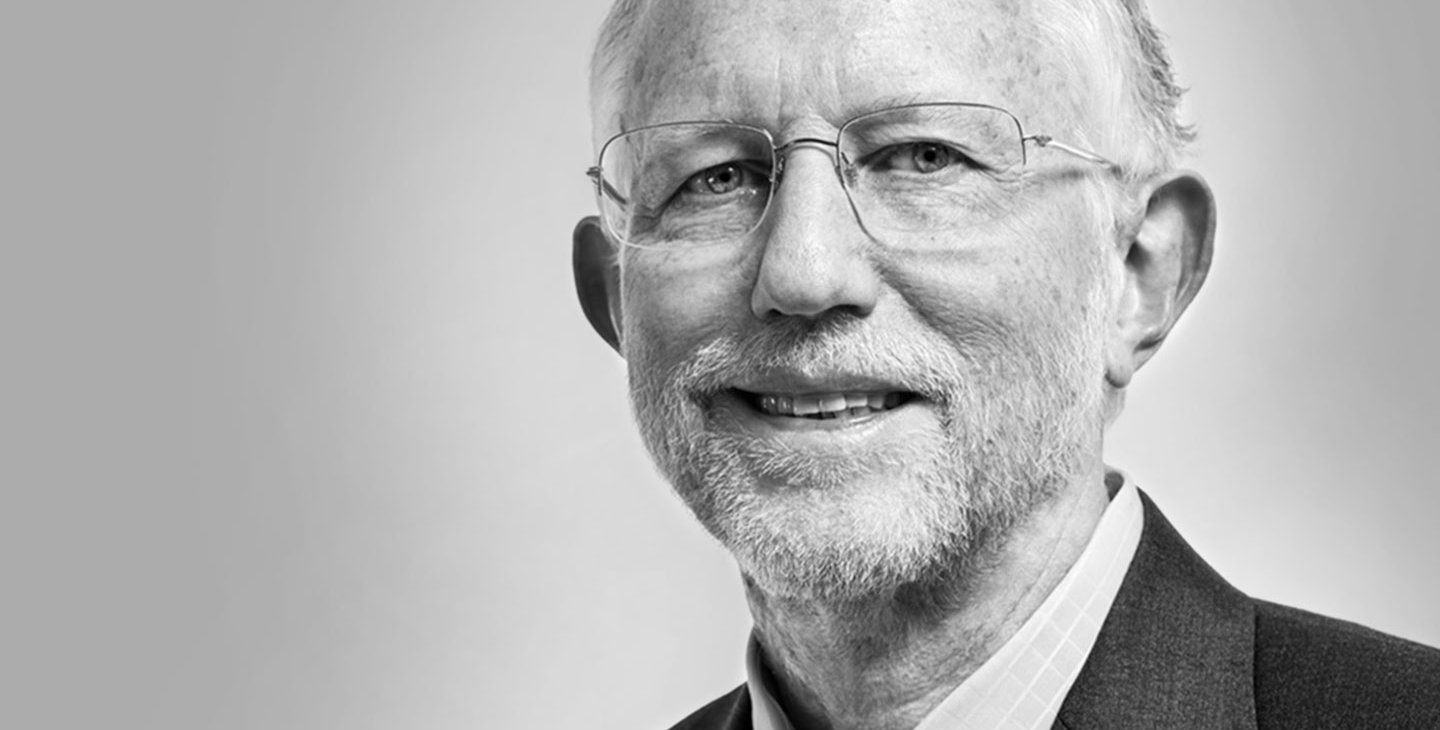 A black and white photo of Charles Rice