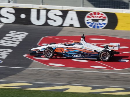 Caltech's autonomous IndyCar racing around a track in Las Vegas