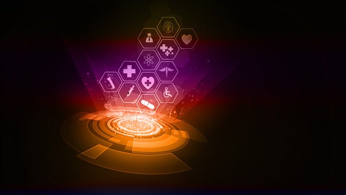 A thematic graphic showing the concept of medical engineering 