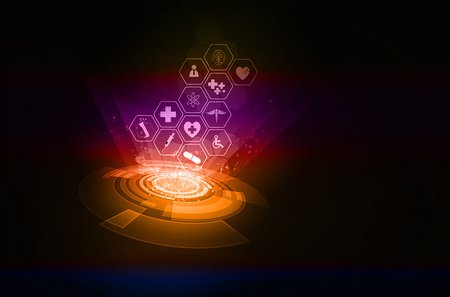 A thematic graphic showing the concept of medical engineering 