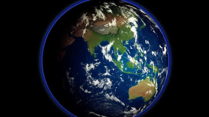 earth from space with cloud overlay