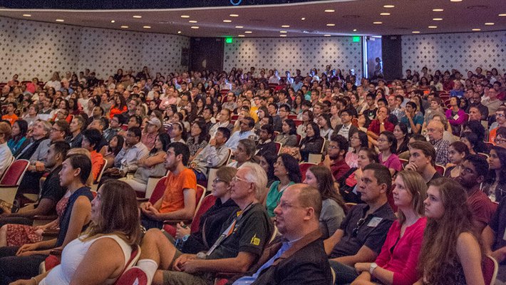 photo of audience at Convocation 2017 in Beckman Auditorium