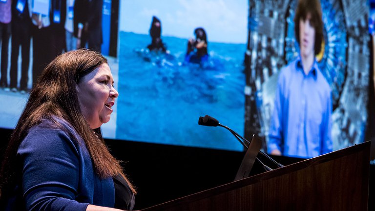 Candace Rypisi speaking at Convocation 2019