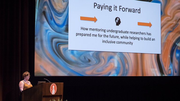 Morgan Hooper speaking at Convocation 2019