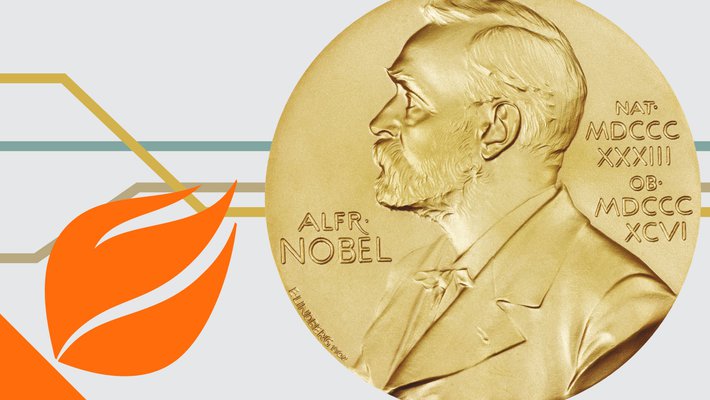 Nobel Prize medallion and partial torch from Caltech seal