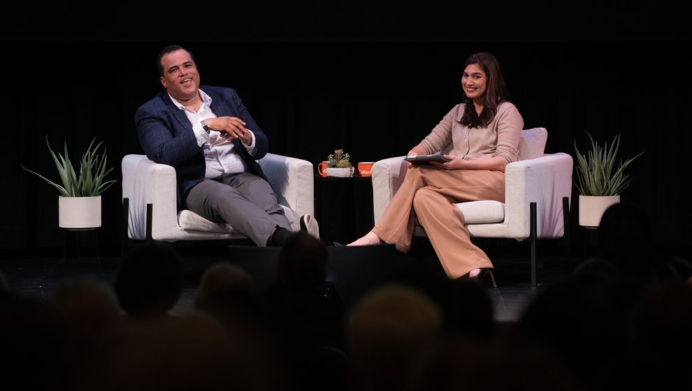 image of hosea nelson and crystal dilworth on stage