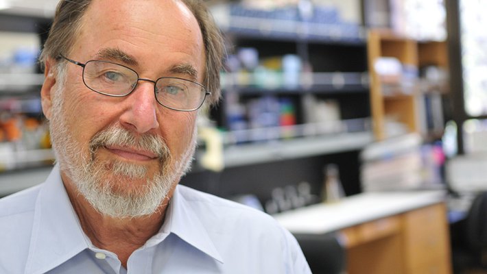 David Baltimore in a laboratory