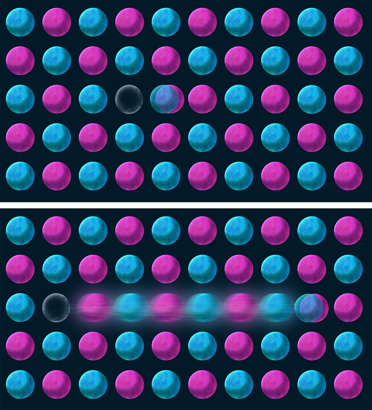 Artist's concept of Hubbard excitons.