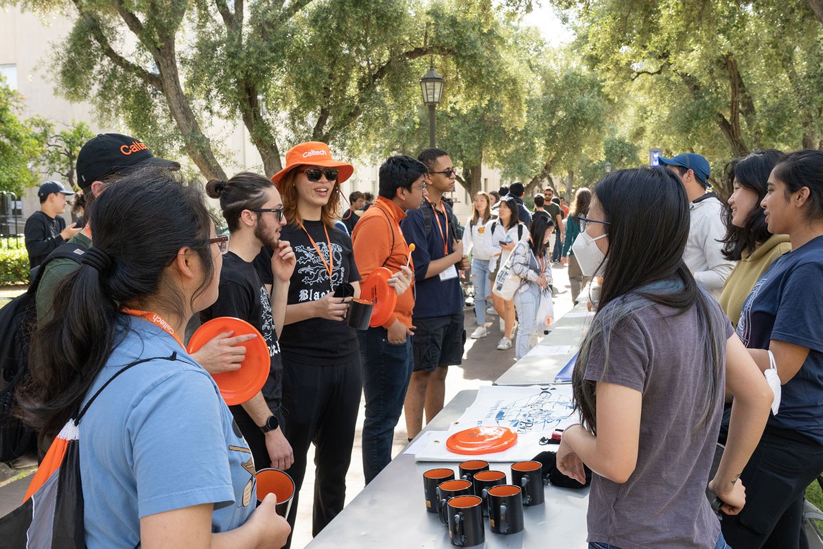 Admitted students meet current students at the DiscoTech club fair.