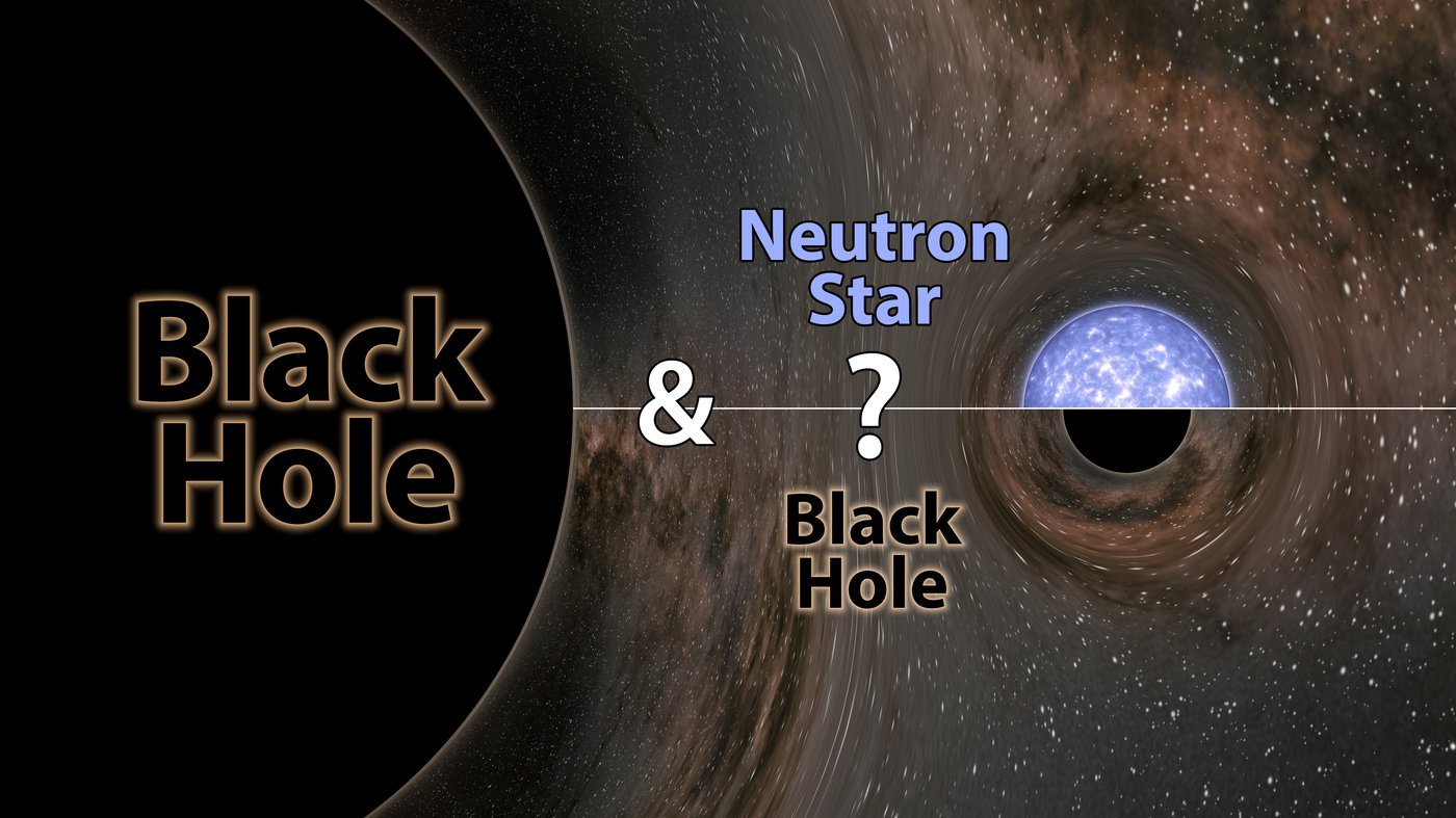 Artwork of a black hole merging with a black hole or neutron star.
