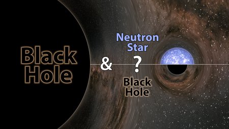 Artwork of a black hole merging with a black hole or neutron star.