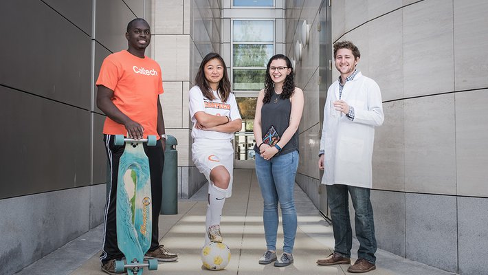 photo of a group of four students