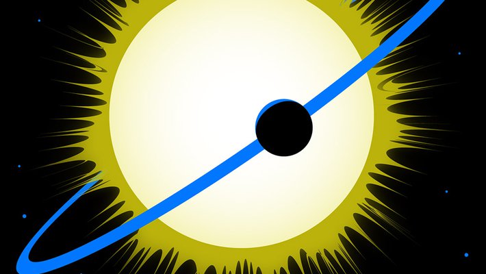 Cartoon of sun and planet