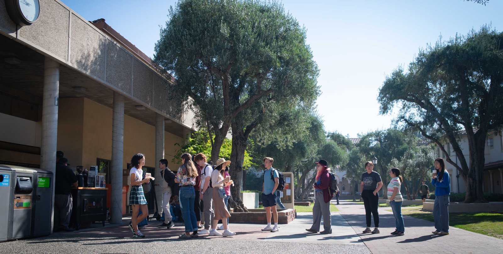 Students line up for coffee