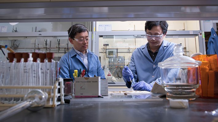 Gregory Fu and Zhaobin Wang at Caltech. 