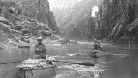 photo of two row boats on a Grand Canyon expedition in 1939
