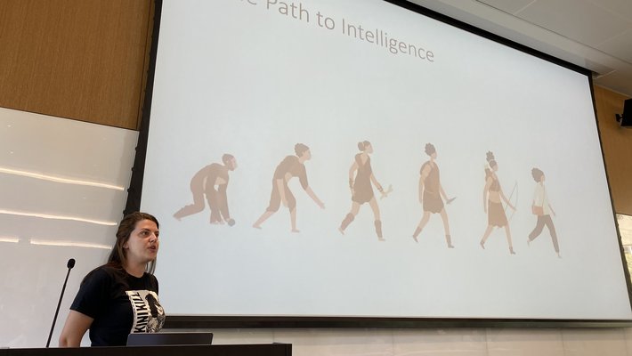 Georgia Gkioxari teaching the Generative AI class