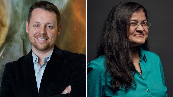 Side-by-side images of Gregg Hallinan and Mansi Kasliwal