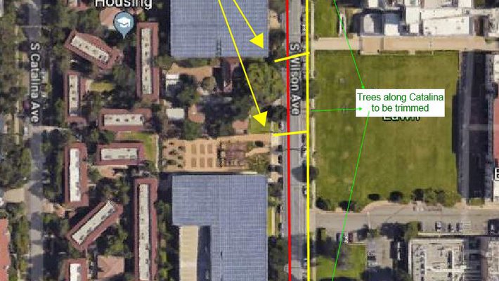 Image showing the route that trucks will take to relocate the bungalows.