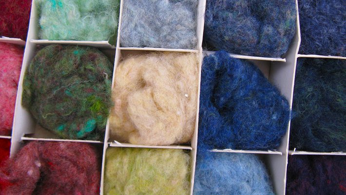 Samples of colorful shoddy.