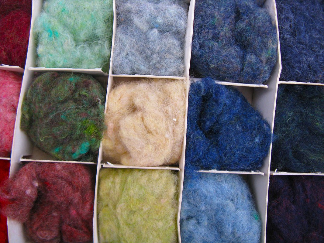 Samples of colorful shoddy.