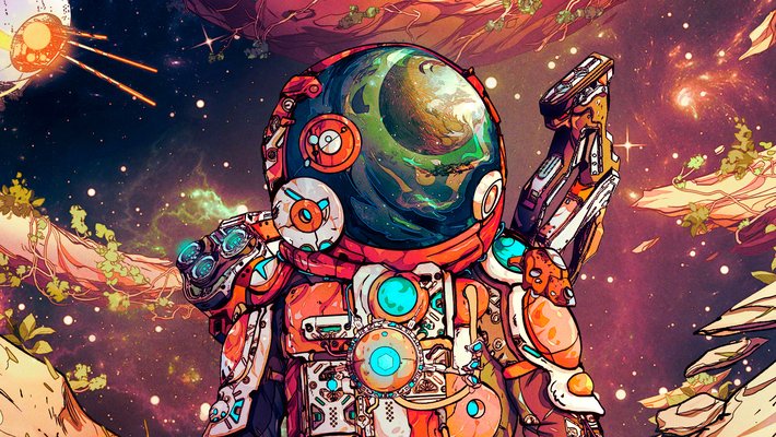 Book cover depicts an astronaut in space with a planet above their head.