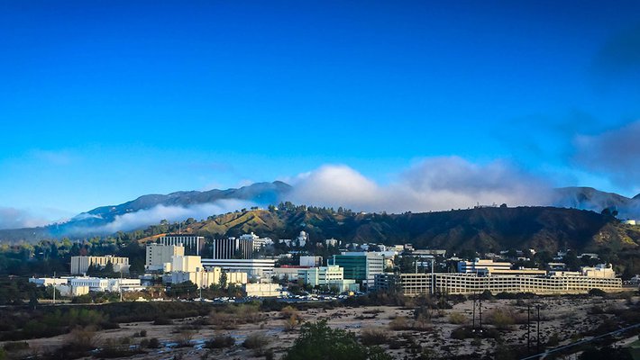 photo of JPL and mountains