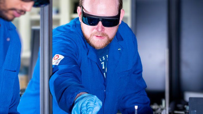 Jeffrey DuBose in the lab