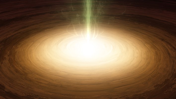 Illustration of outbursting star