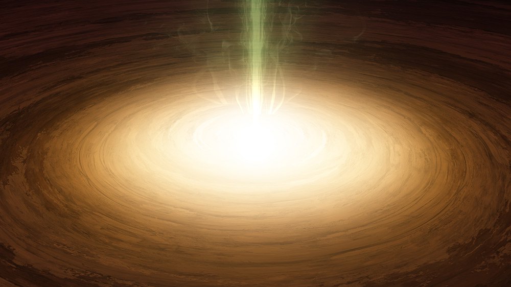 Illustration of outbursting star